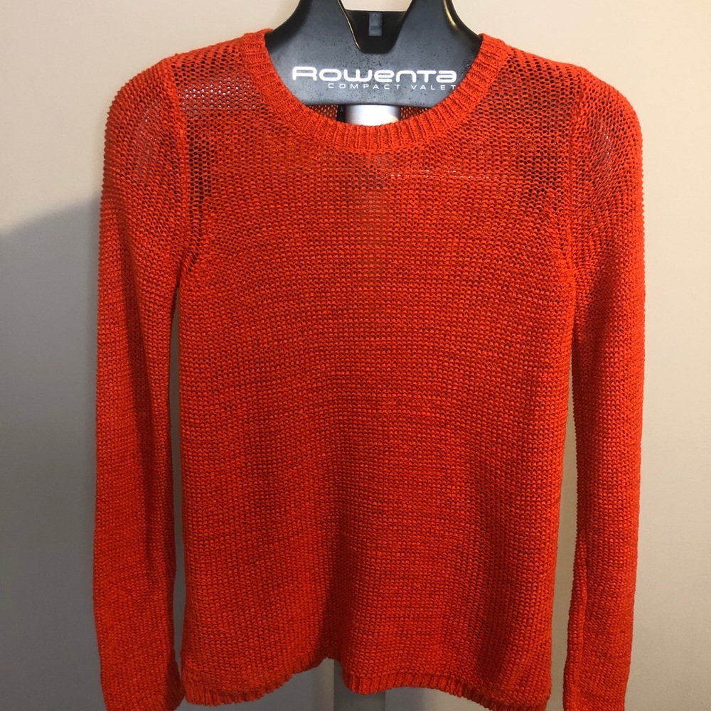 Orange long sleeve knit sweater